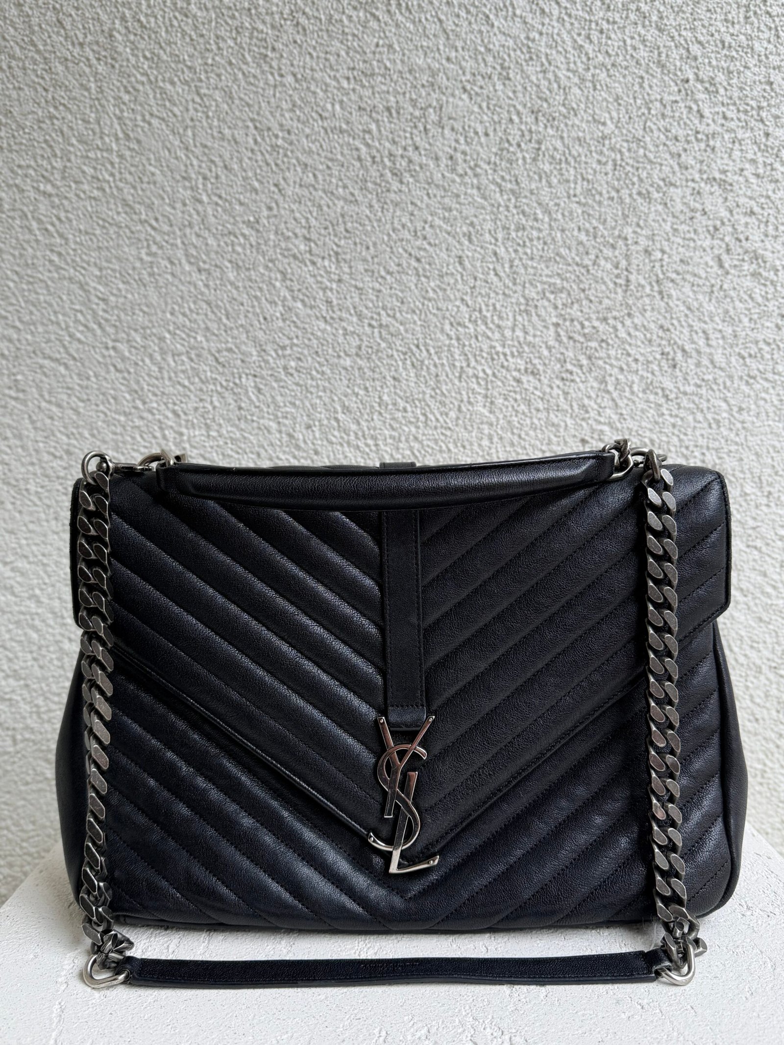 Saint Laurent Leather College Shoulder Bag - Image 2