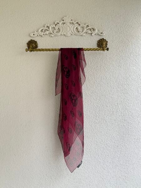 Alexander McQueen Burgundy Silk Scarf