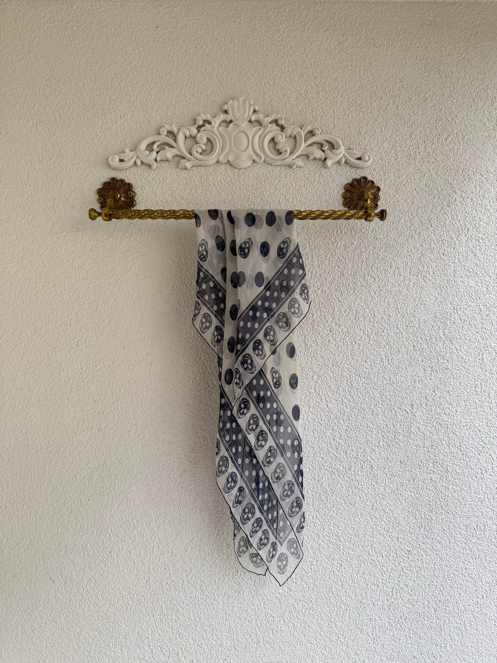 Alexander McQueen Navy Silk Scarf