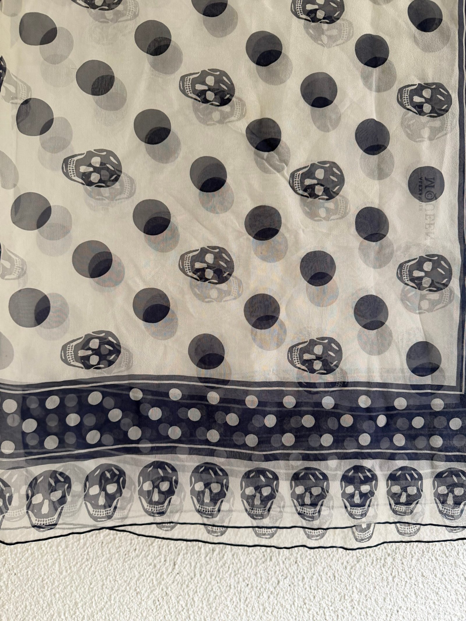 Alexander McQueen Navy Silk Scarf - Image 5