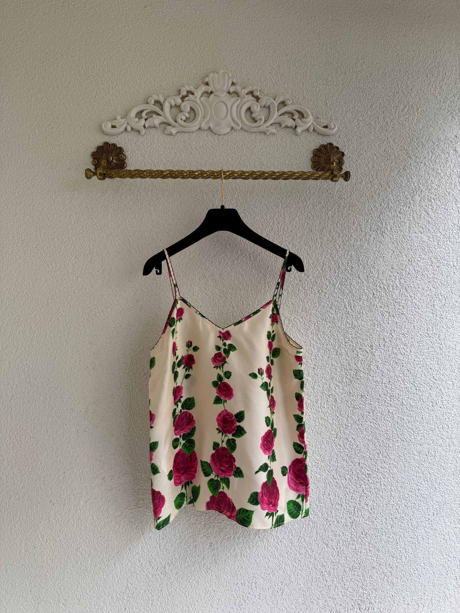 Gucci Floral Print Strappy Silk Blouse