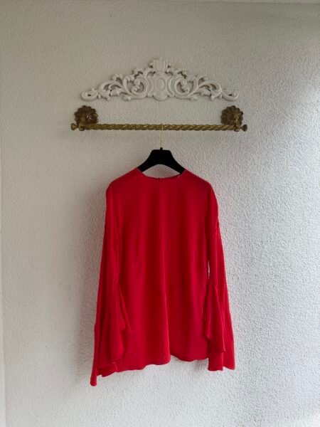 Givenchy Ruffle Sleeve Silk Blouse