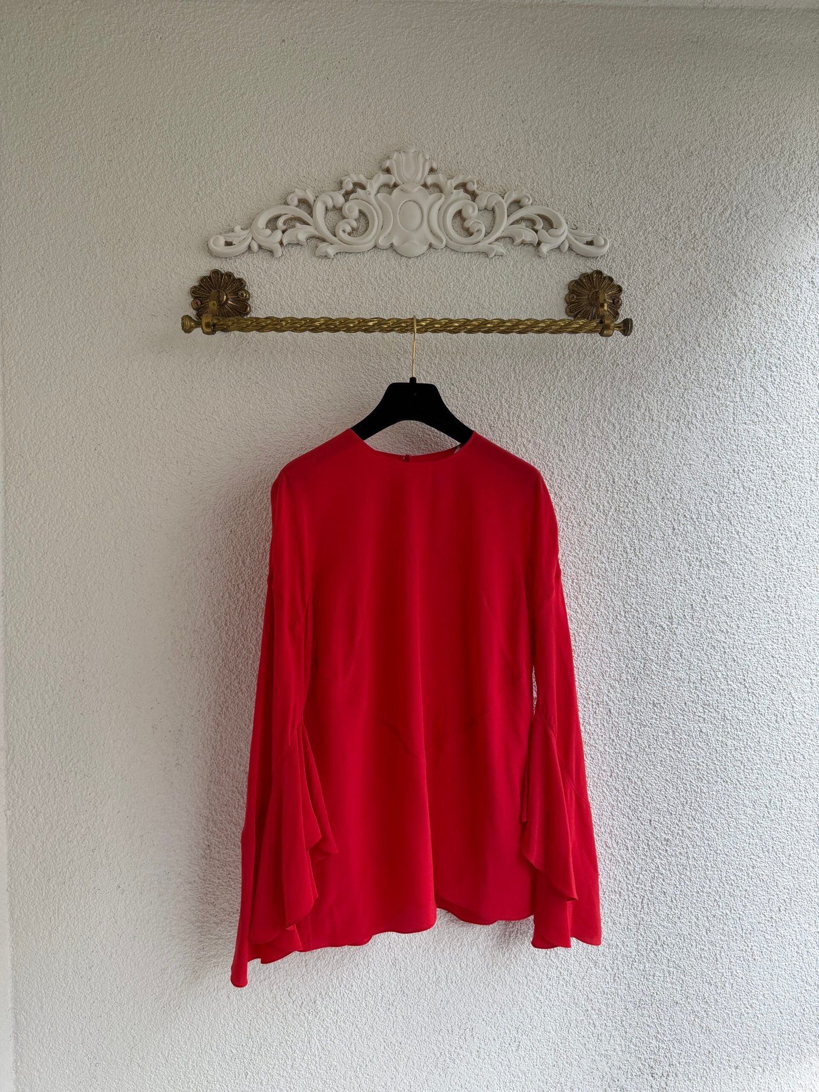 Givenchy Ruffle Sleeve Silk Blouse