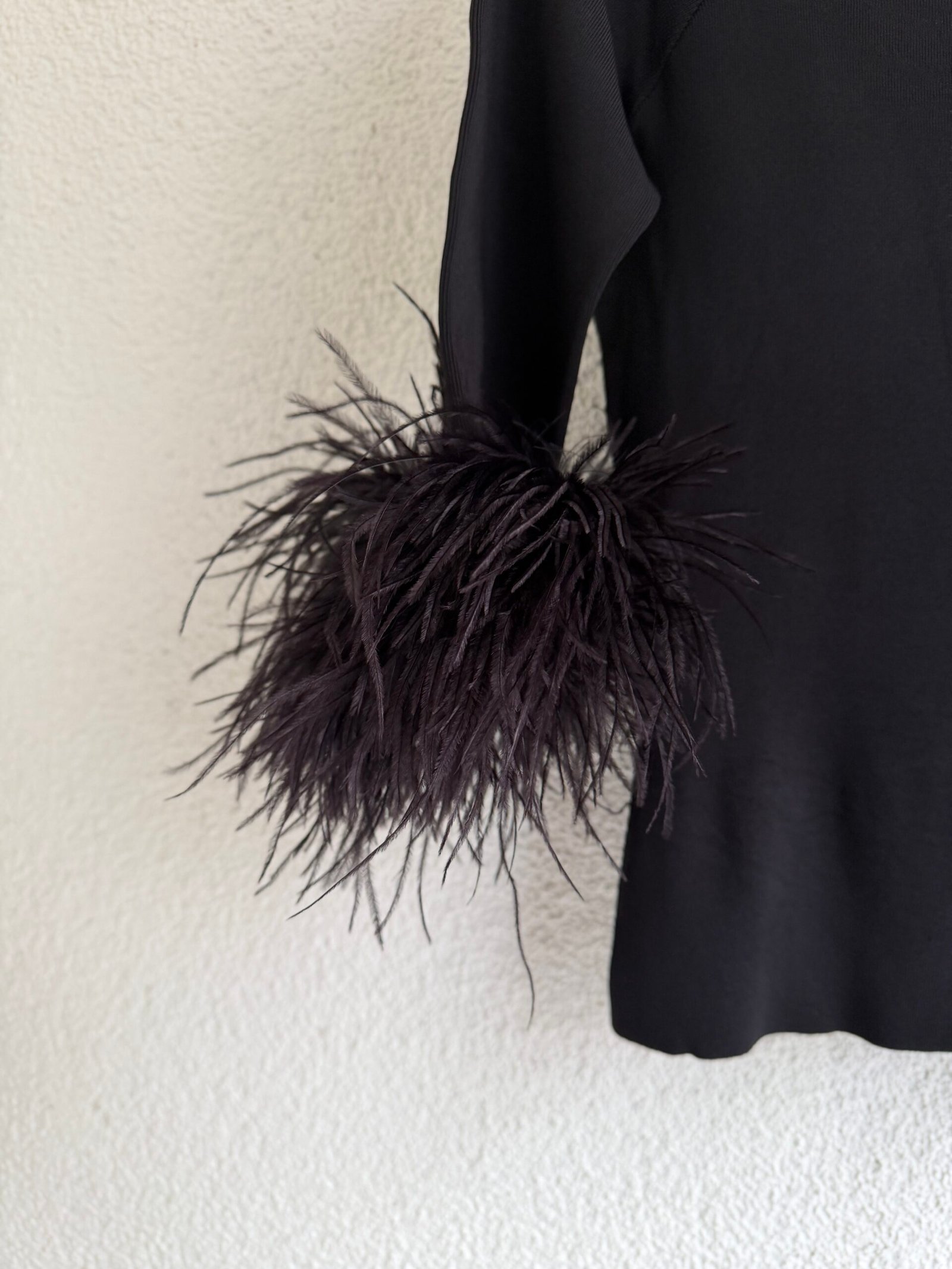 Saint Laurent Ostrich Feather Trim Knit Top - Görsel 4