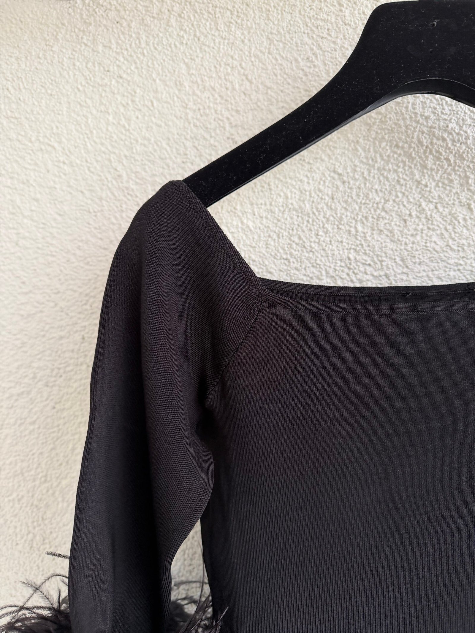 Saint Laurent Ostrich Feather Trim Knit Top - Görsel 5