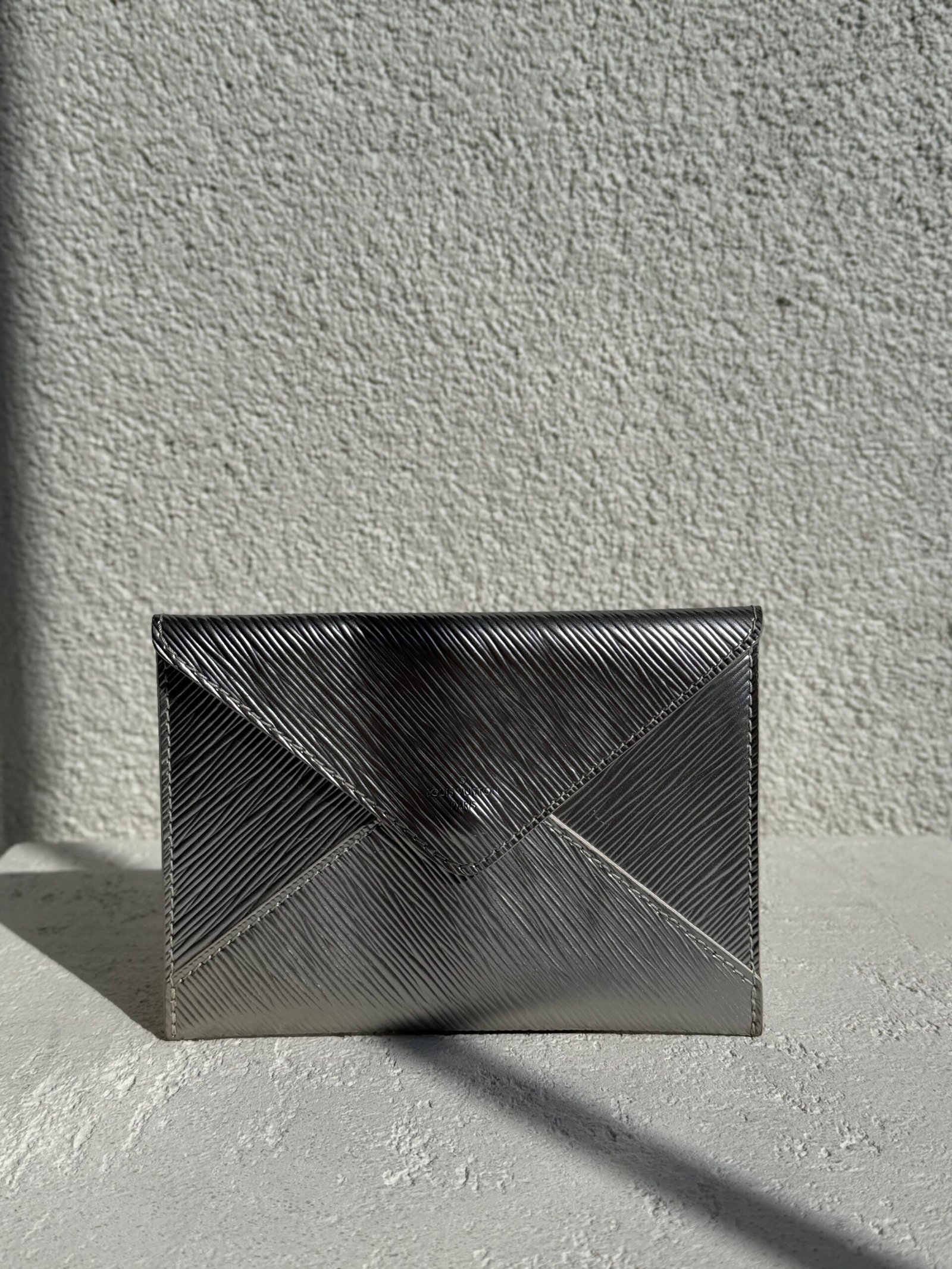 Louis Vuitton Silver Epi Leather Envelope Pochette Wallet