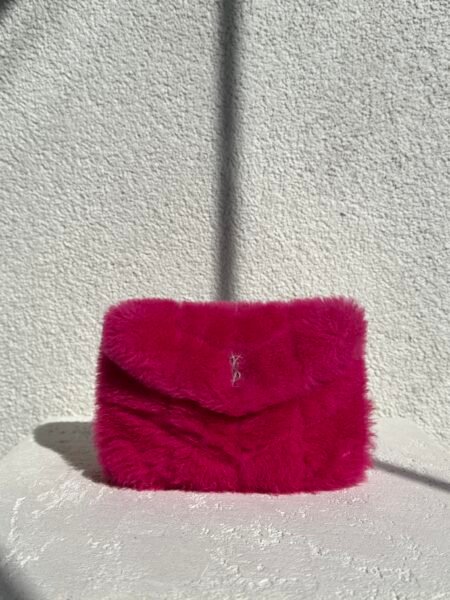 Saint Laurent Loulou Puffer Small Fur Clutch Bag