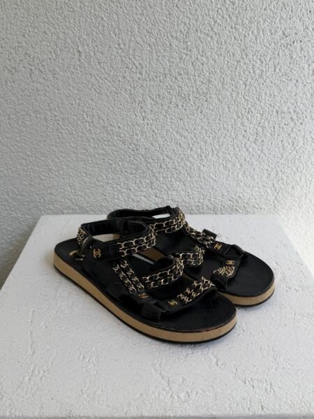 Chanel CC Chain Slides Flat Sandal