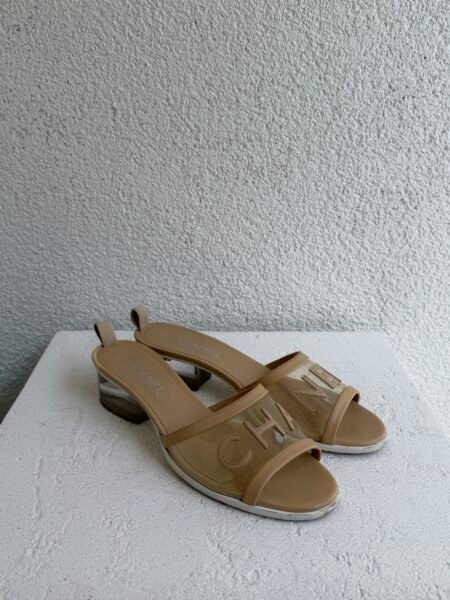 Chanel Logo Transparent PVC Mule Slide Shoes