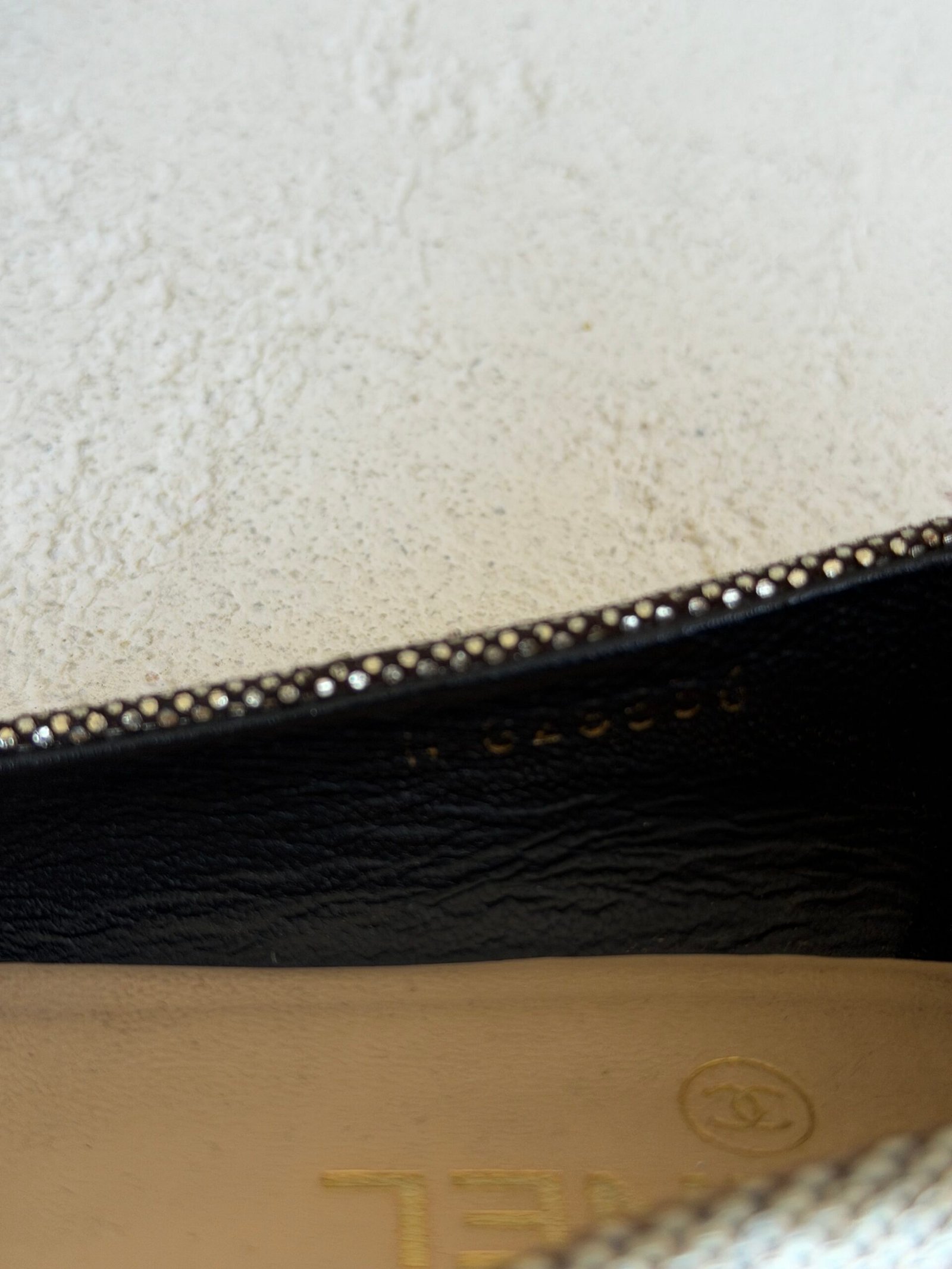 Chanel Metallic Gold Glitter Suede CC Cap Toe Ballet Flat - Görsel 10