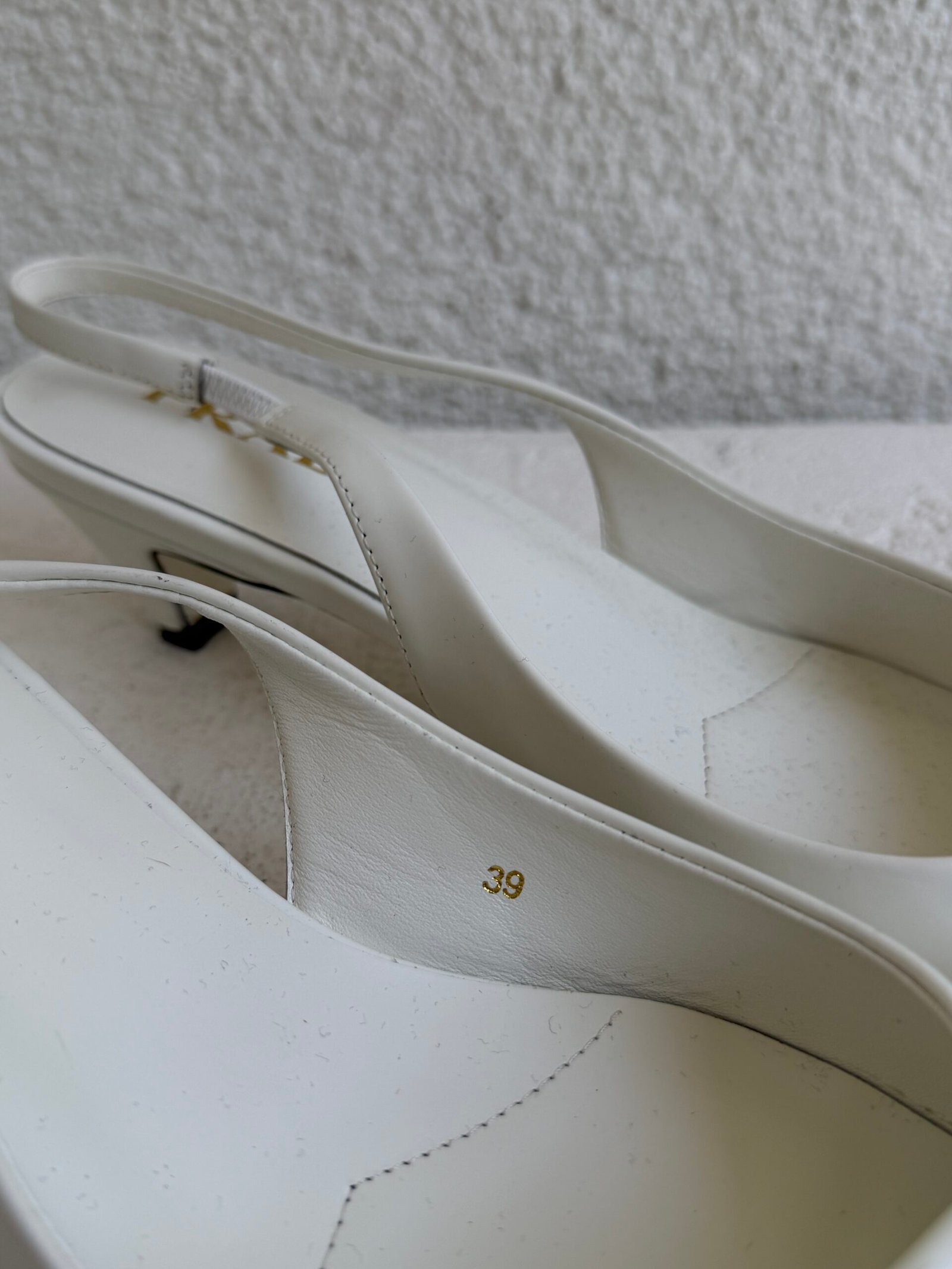 Prada White Half Bowl Slingback Pump Heels - Image 5