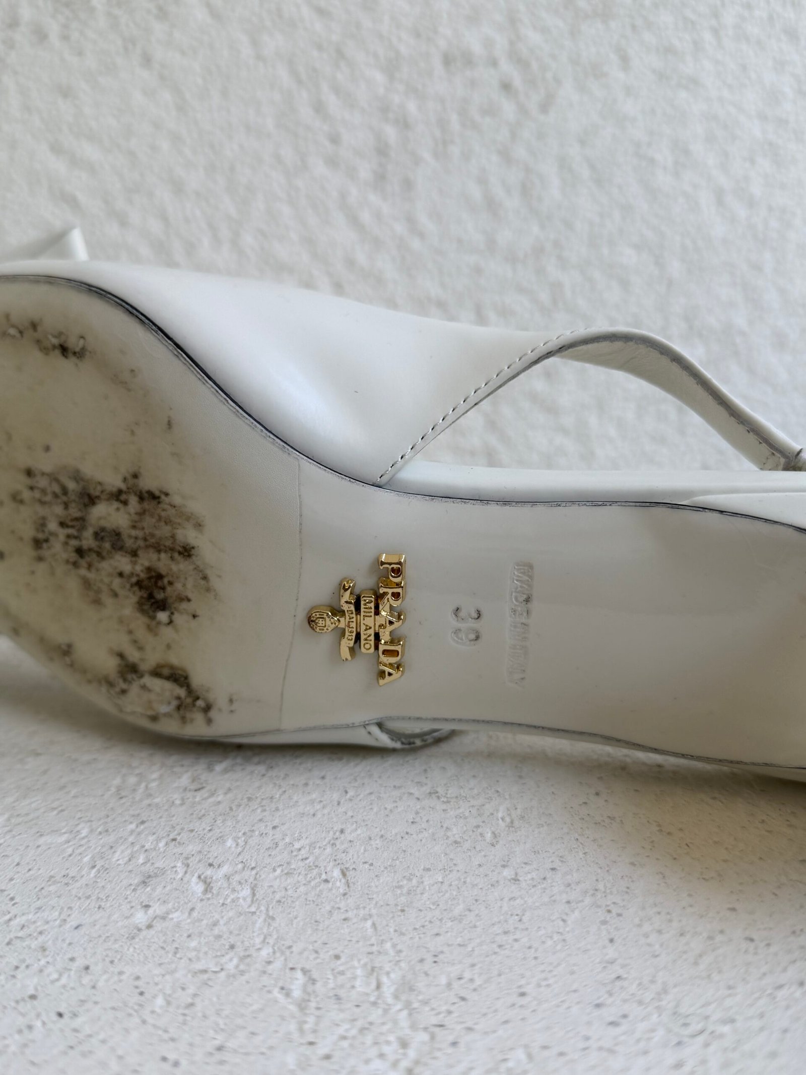 Prada White Half Bowl Slingback Pump Heels - Image 11