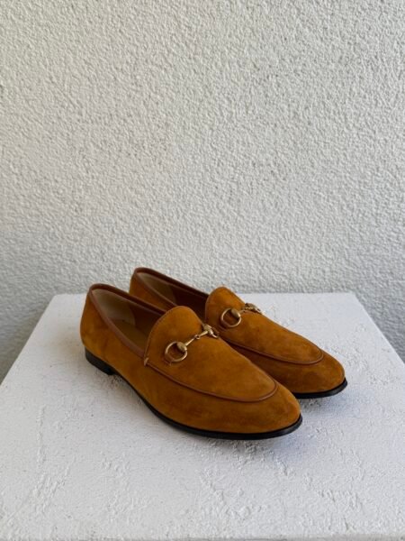 Gucci Brown Suede Leather Jordaan Loafer