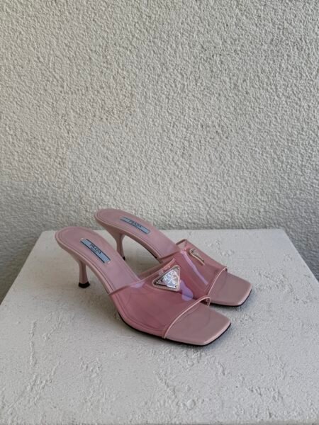 Prada Pink PVC Leather Heels Sandals