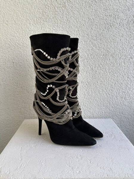Giuseppe Zanotti Sheena Embellished Suede Leather High Boots