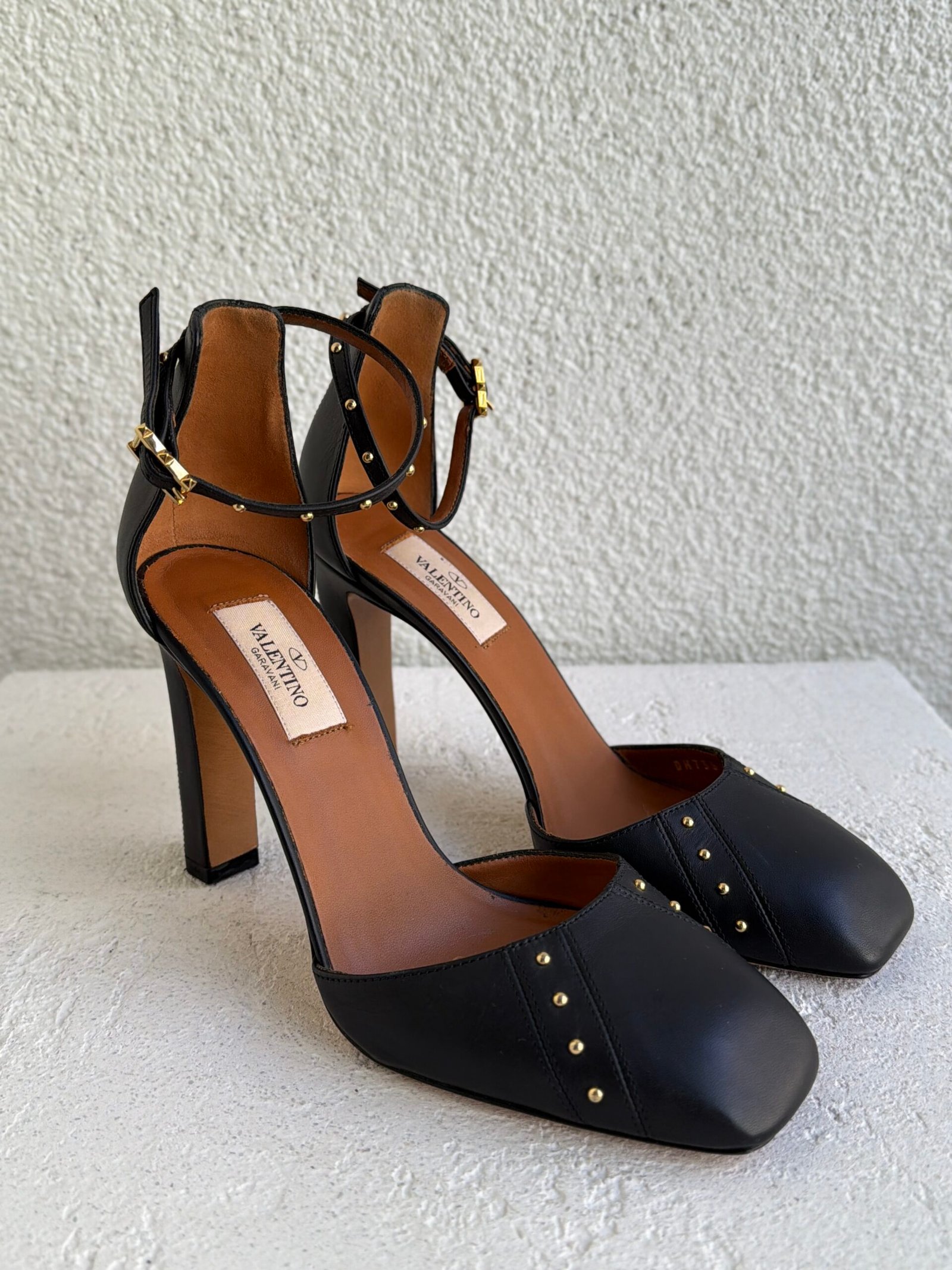 Valentino Tango Black Rockstud Leather Tango Heels - Image 2