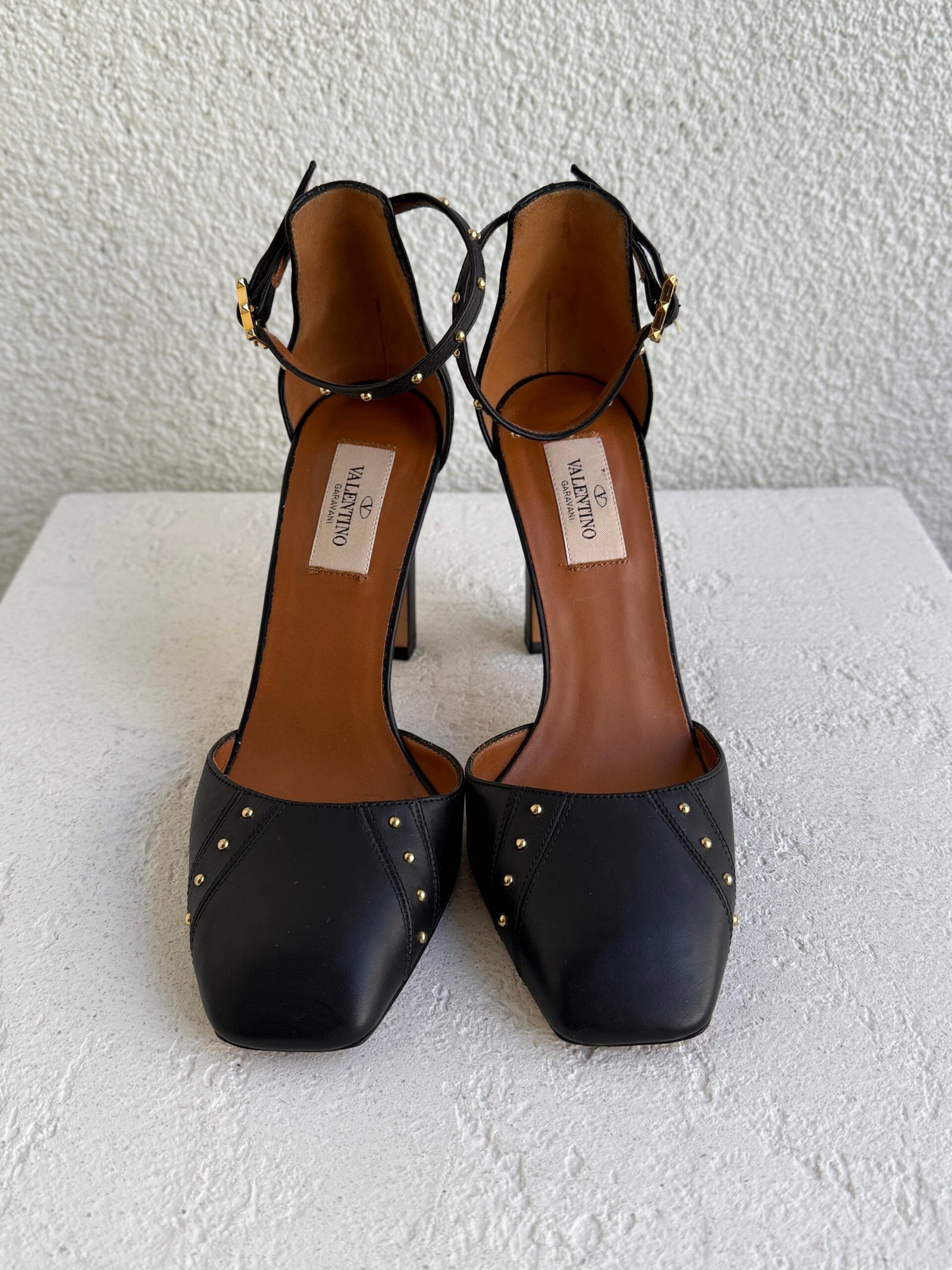 Valentino Tango Black Rockstud Leather Tango Heels - Image 4