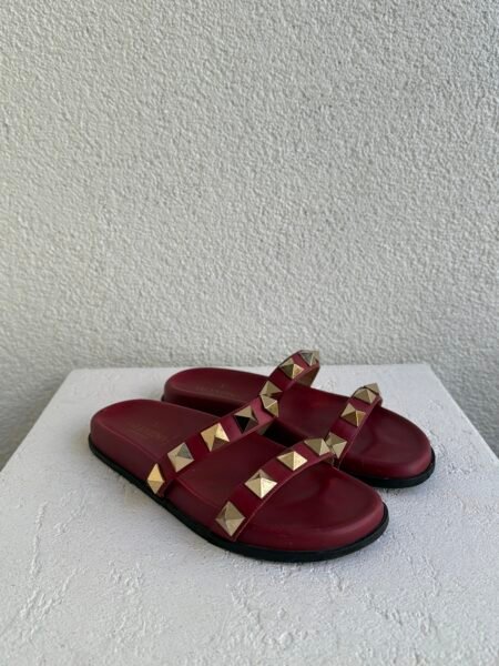 Valentino Rockstud Studded Leather Slide Sandals