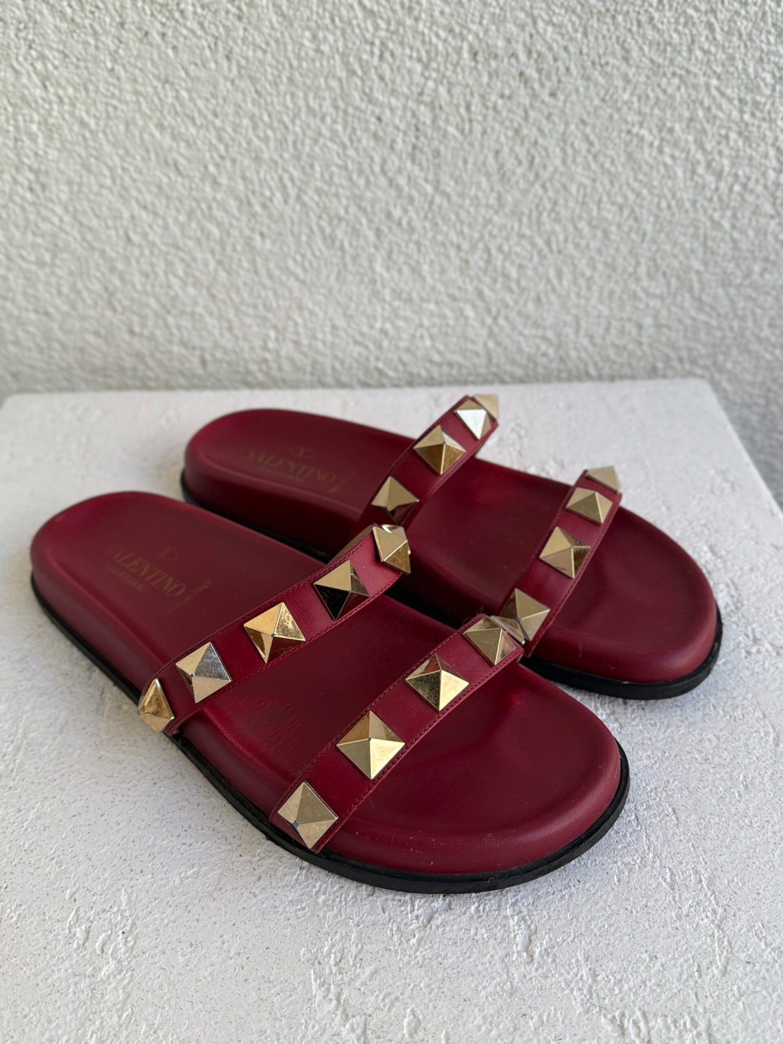 Valentino Rockstud Studded Leather Slide Sandals - Image 2