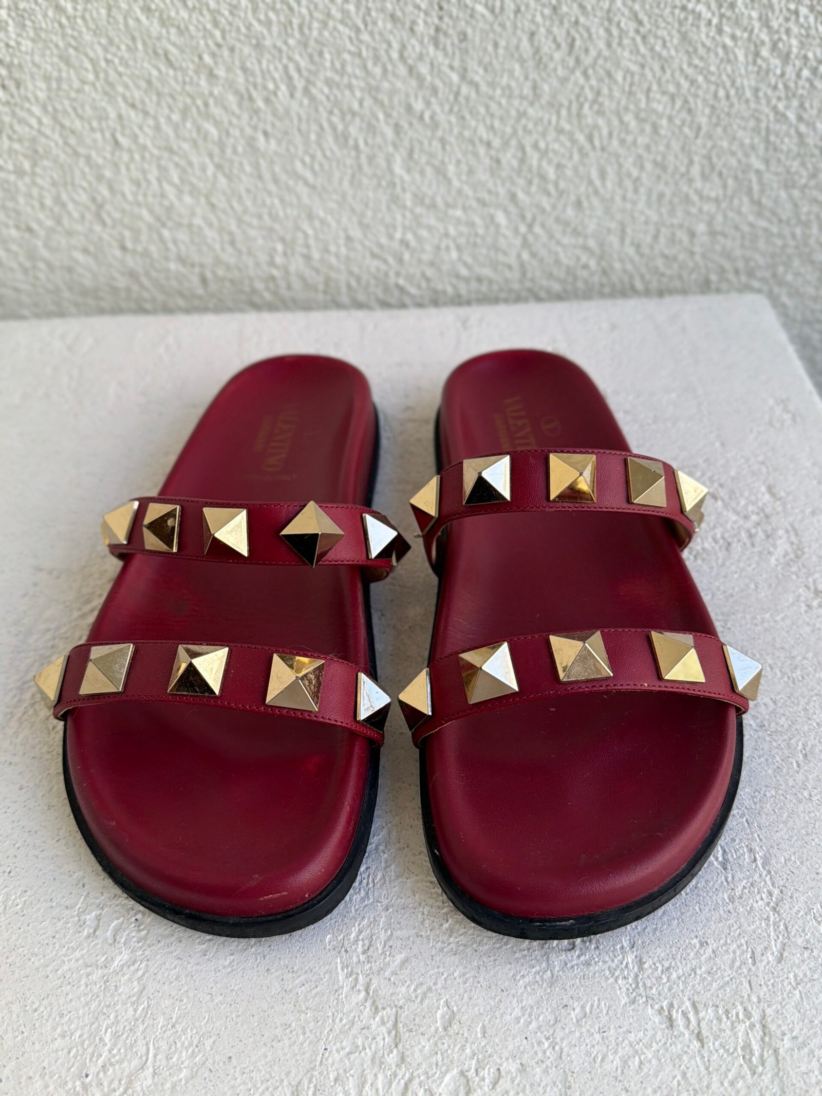 Valentino Rockstud Studded Leather Slide Sandals - Image 3
