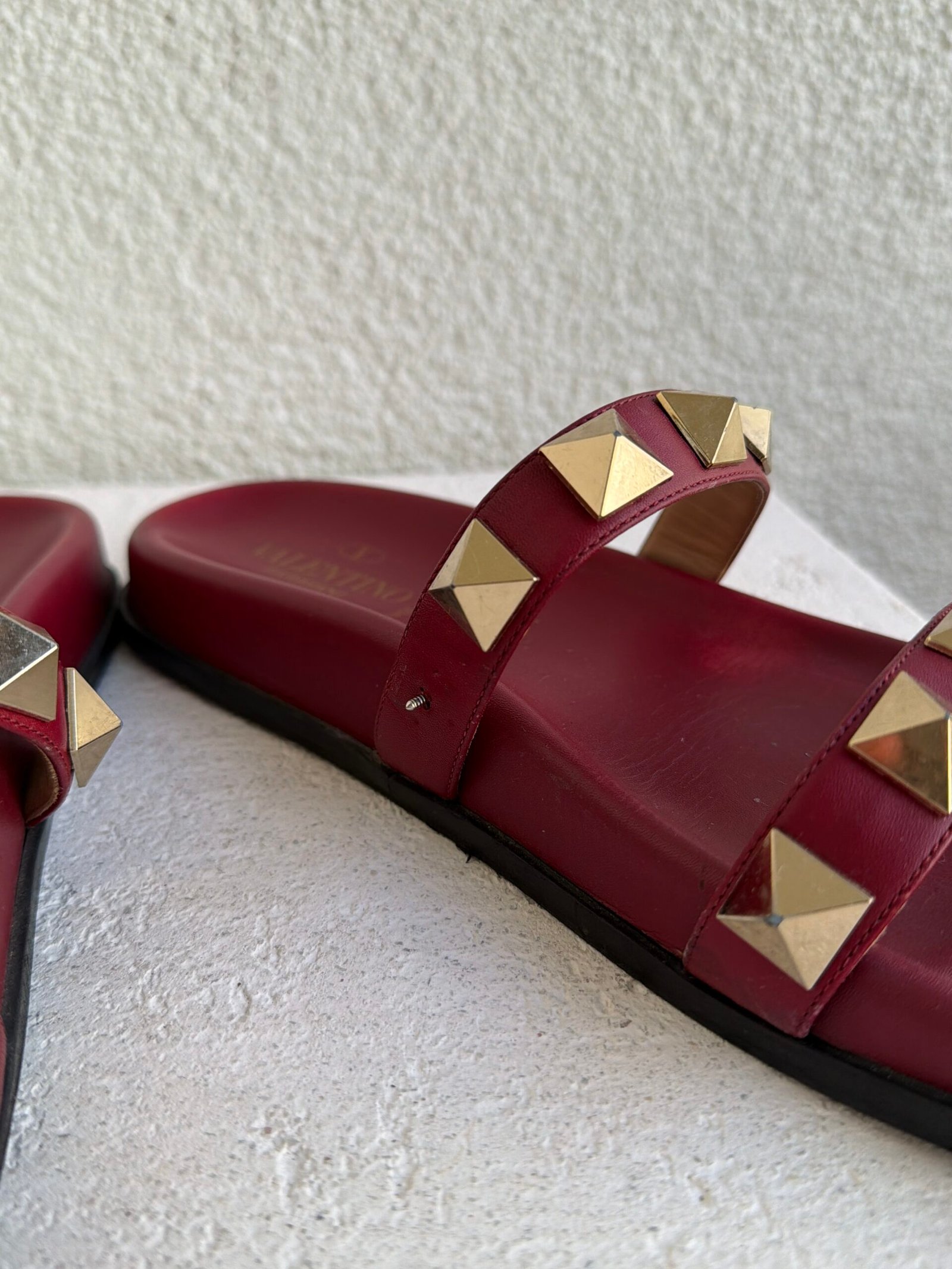 Valentino Rockstud Studded Leather Slide Sandals - Image 4