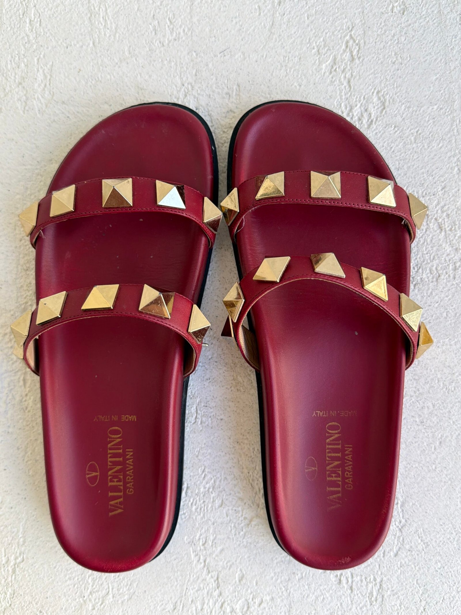 Valentino Rockstud Studded Leather Slide Sandals - Image 7