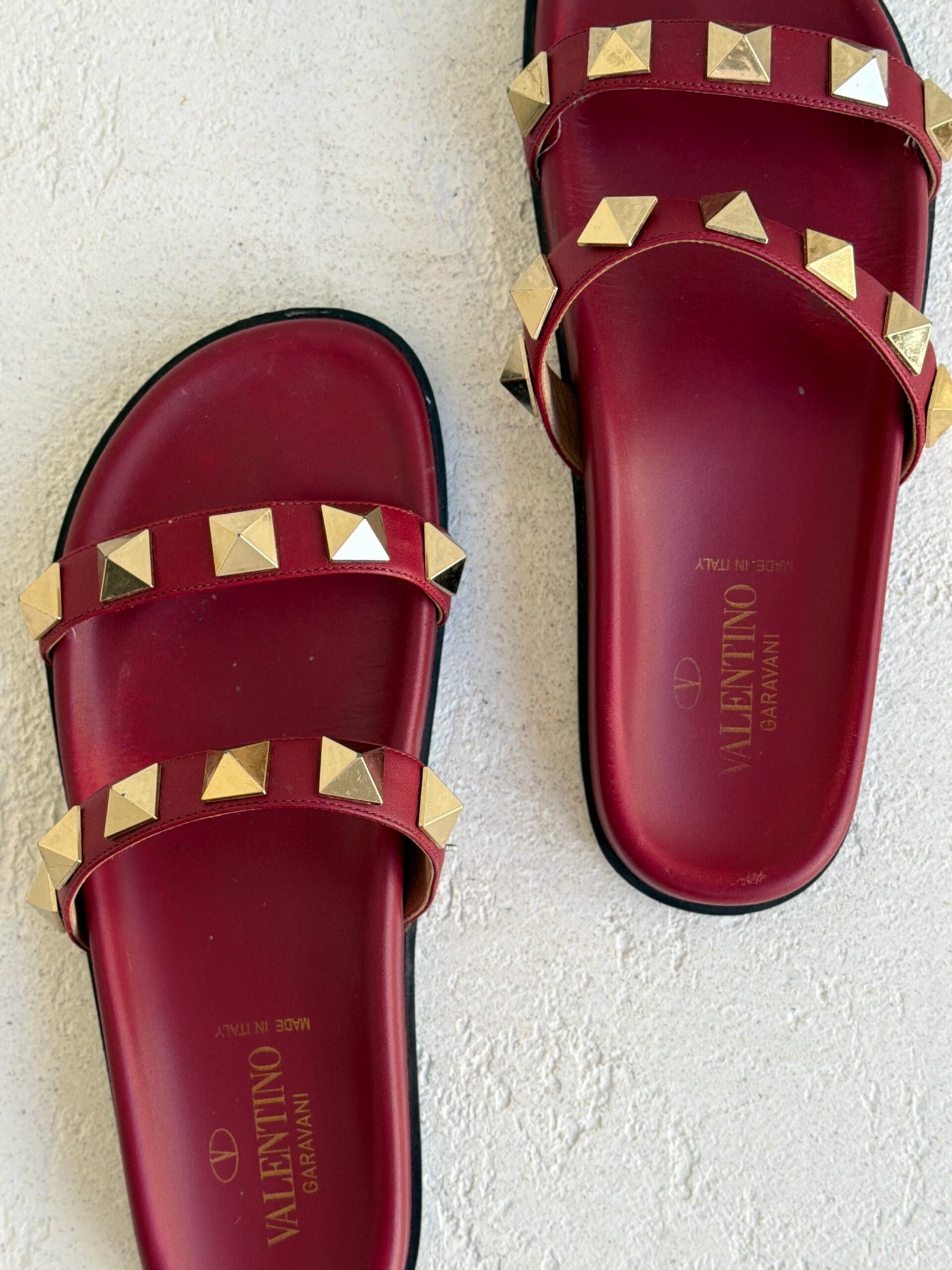 Valentino Rockstud Studded Leather Slide Sandals - Image 11