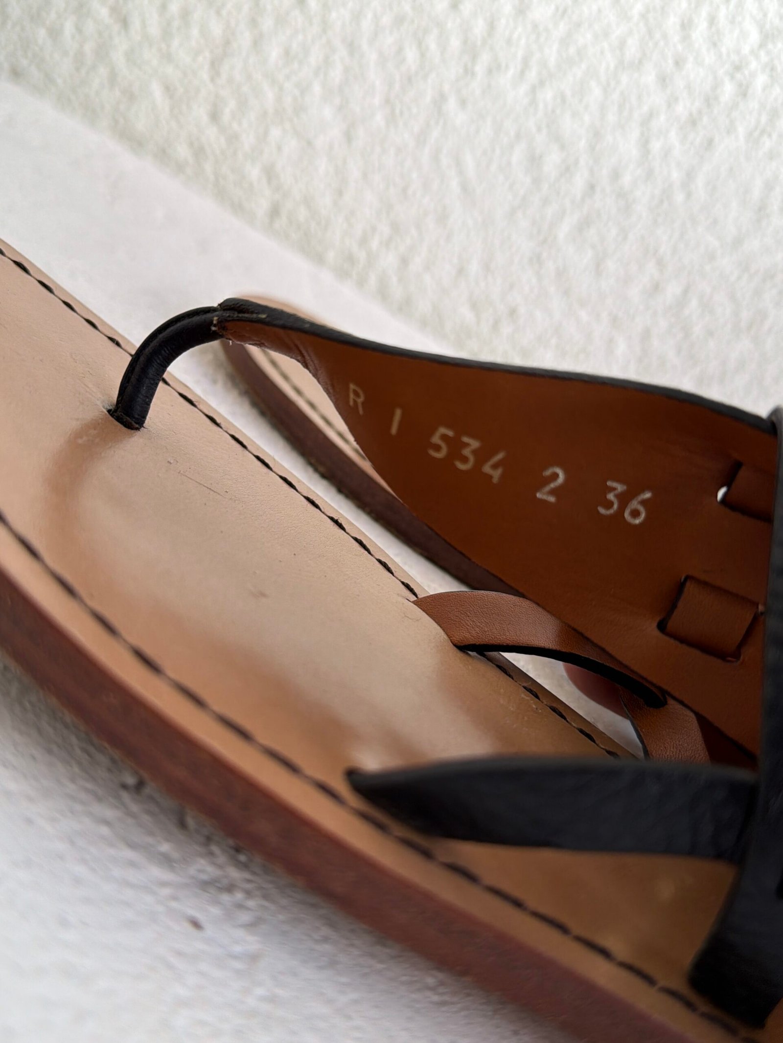 Valentino Black T Strap Leather Sandals - Image 8