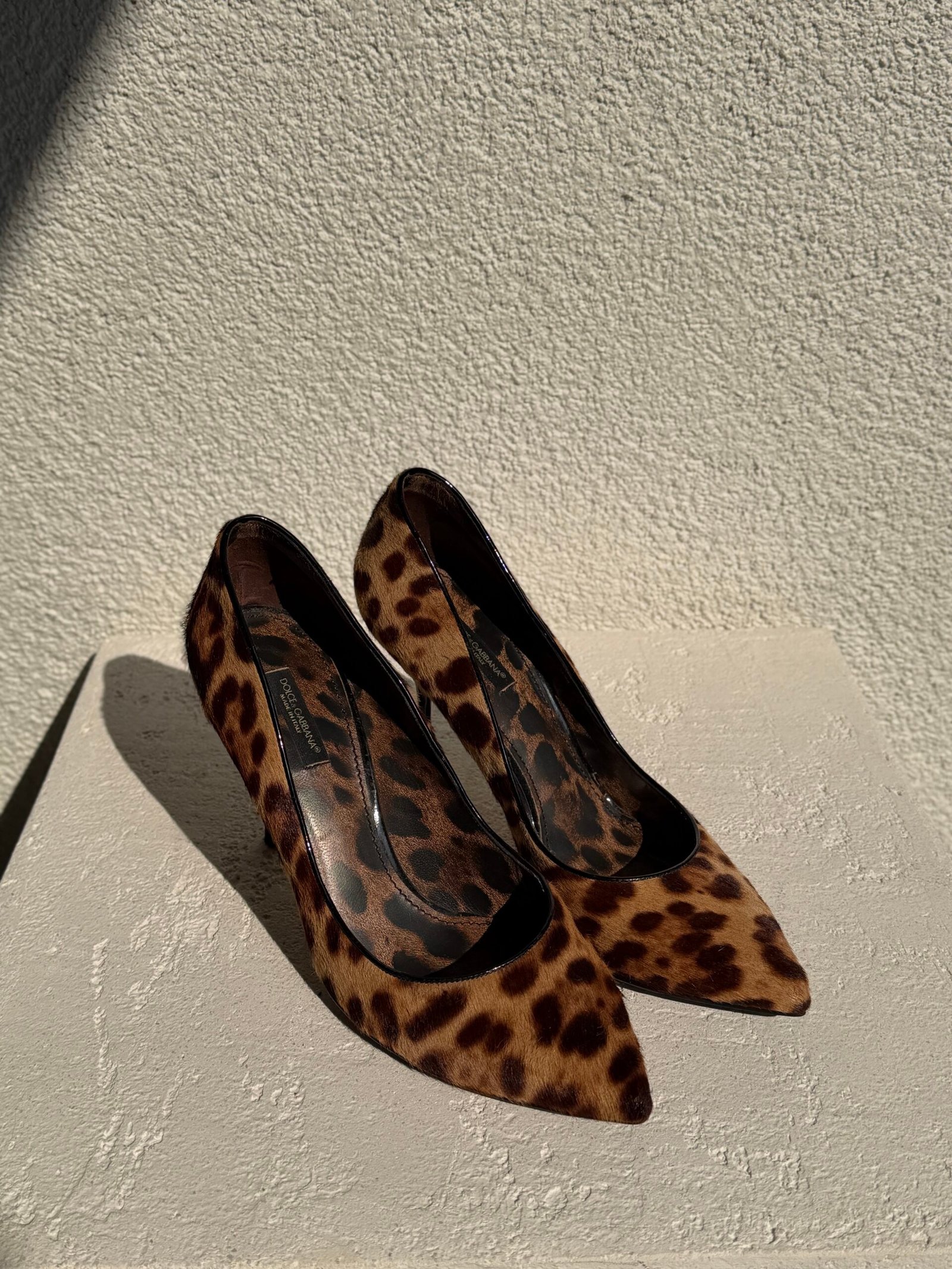 Dolce Gabbana Kahverengi Leopar Dana Kılı Topuklu Ayakkabı