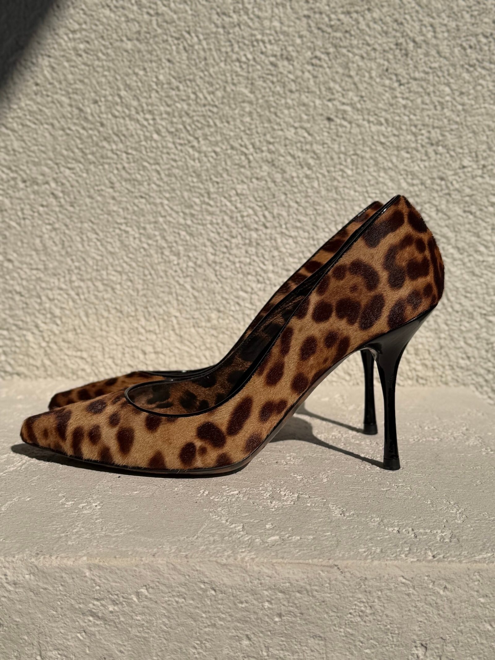 Dolce Gabbana Brown Leopard Calf Hair Heels - Görsel 5