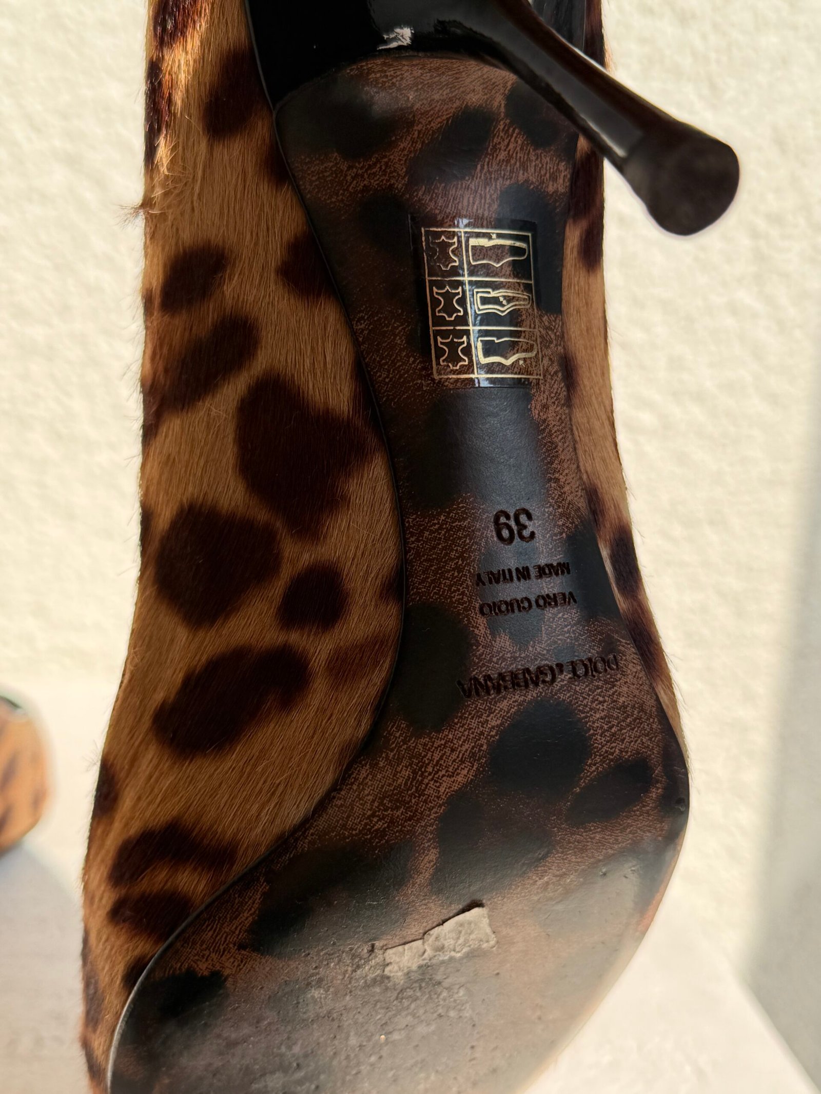 Dolce Gabbana Brown Leopard Calf Hair Heels - Görsel 7
