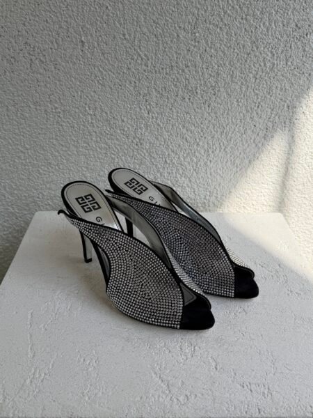 Givenchy Crystal Embellished Glitter Mule Sandals