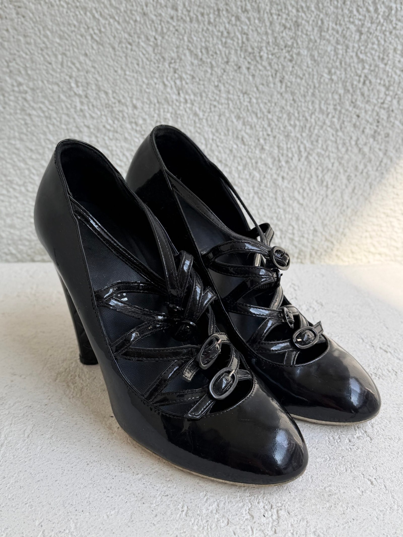 Chanel Black Mary Jane Patent Leather Heels - Image 2