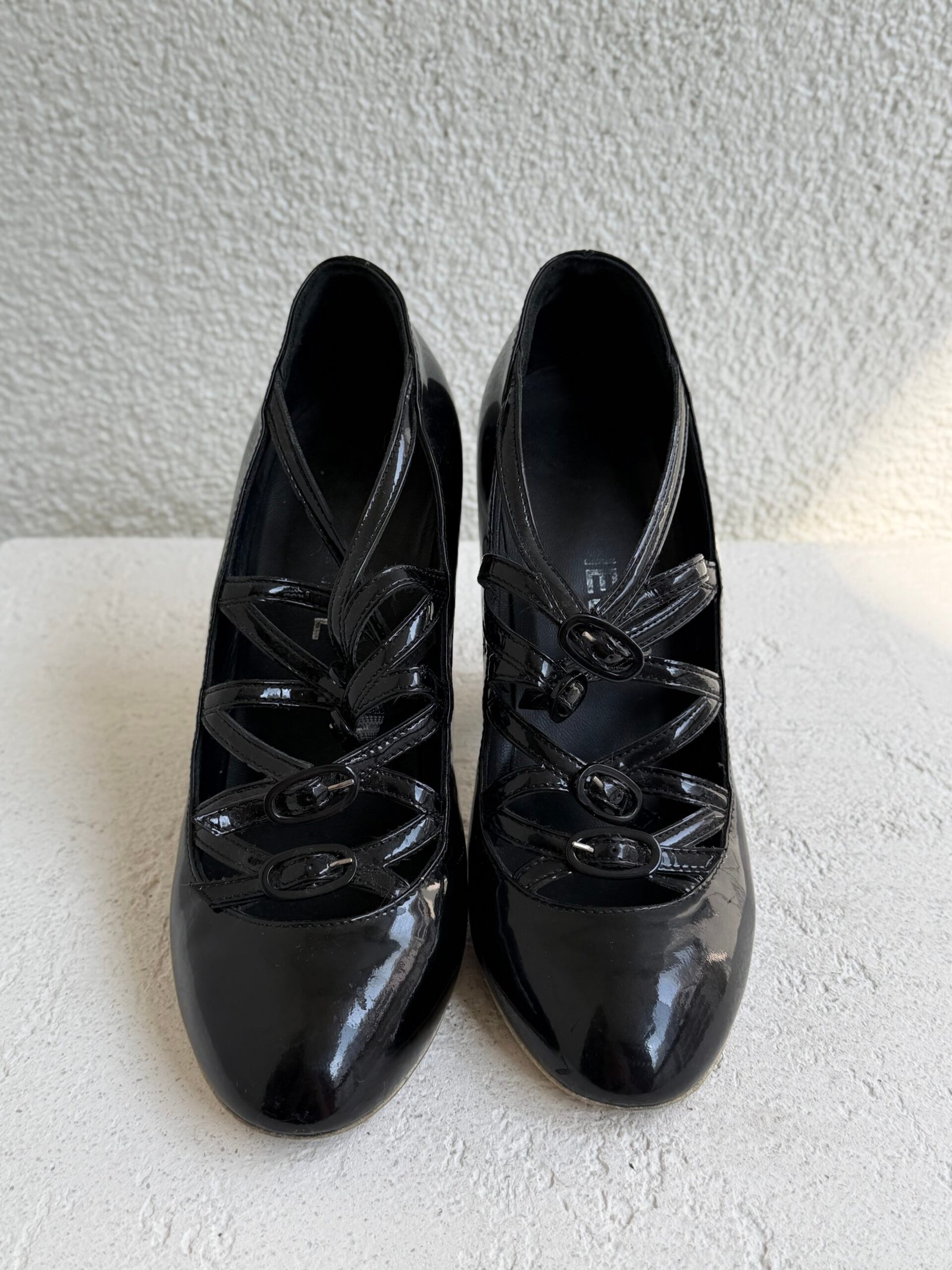 Chanel Black Mary Jane Patent Leather Heels - Image 3