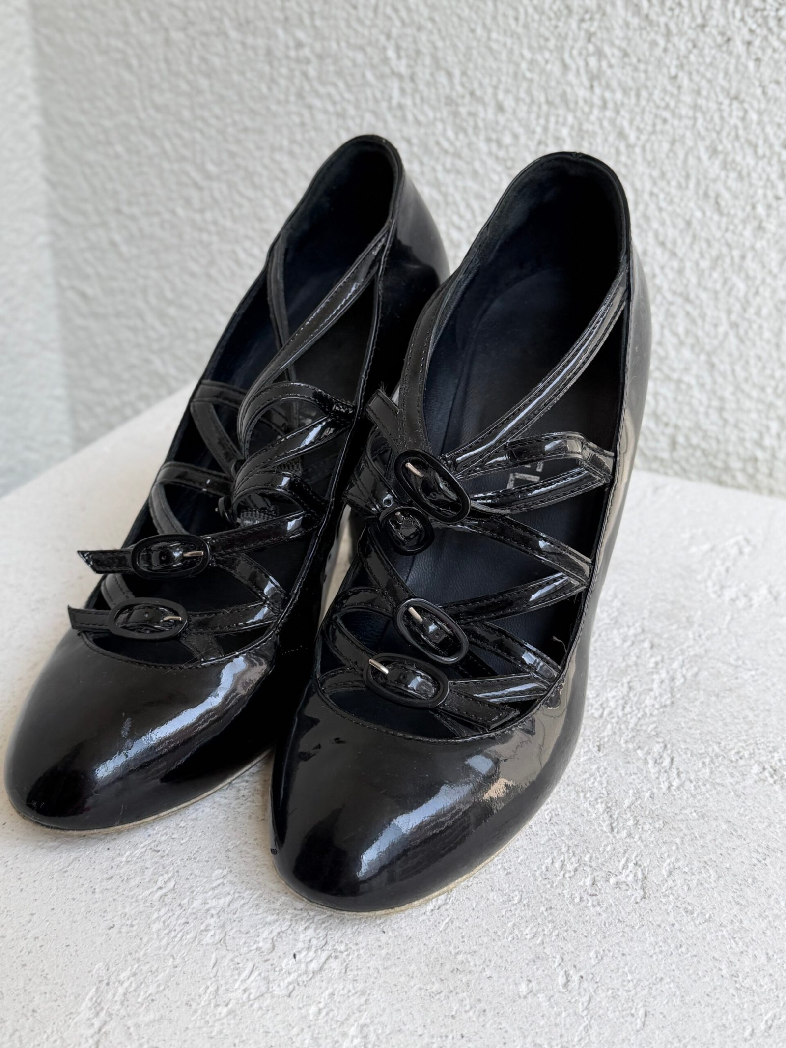 Chanel Black Mary Jane Patent Leather Heels - Image 4