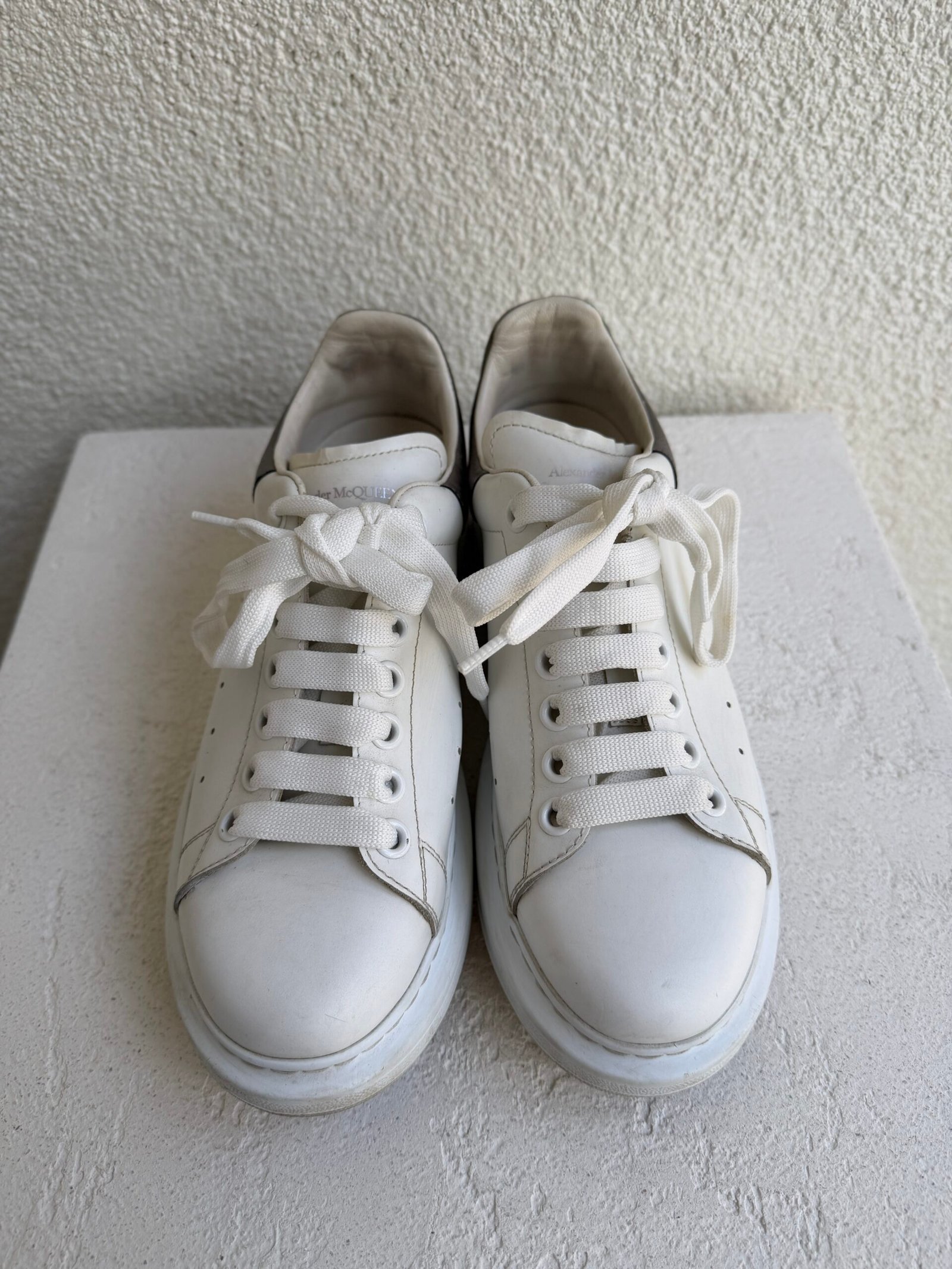 Alexander Mcqueen White Leather Oversized Sneakers - Image 3