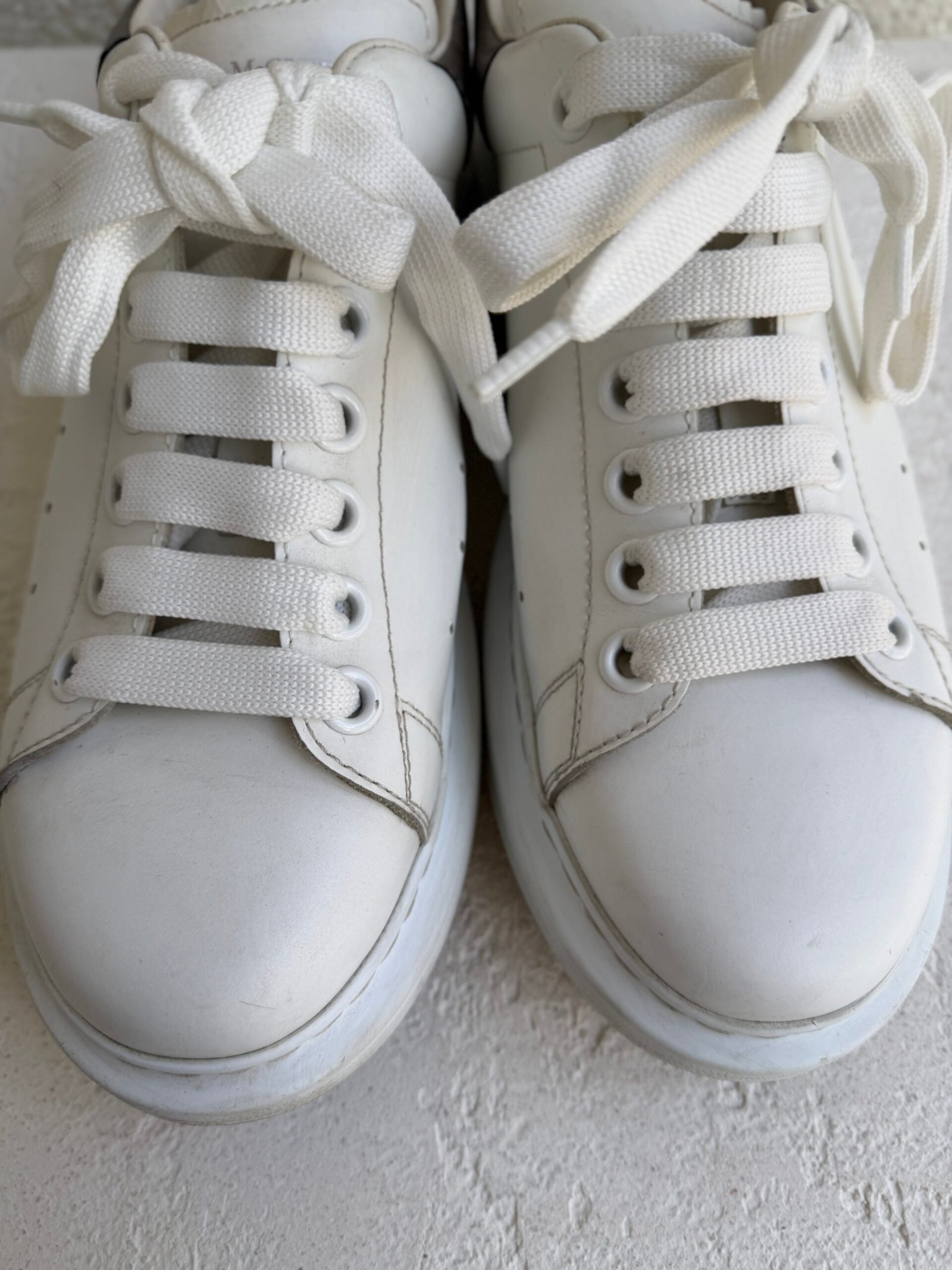 Alexander Mcqueen White Leather Oversized Sneakers - Image 4