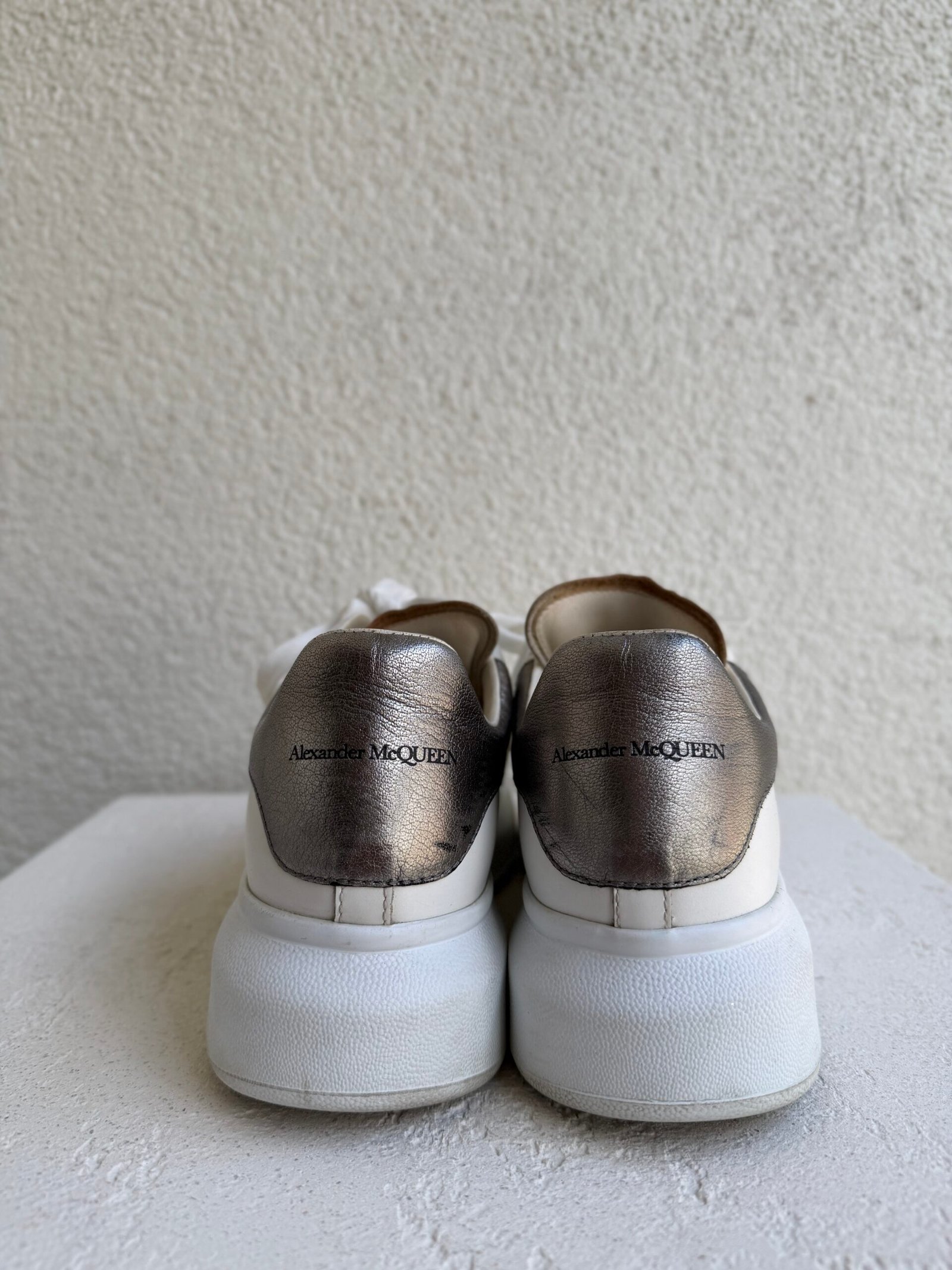 Alexander Mcqueen White Leather Oversized Sneakers - Image 8