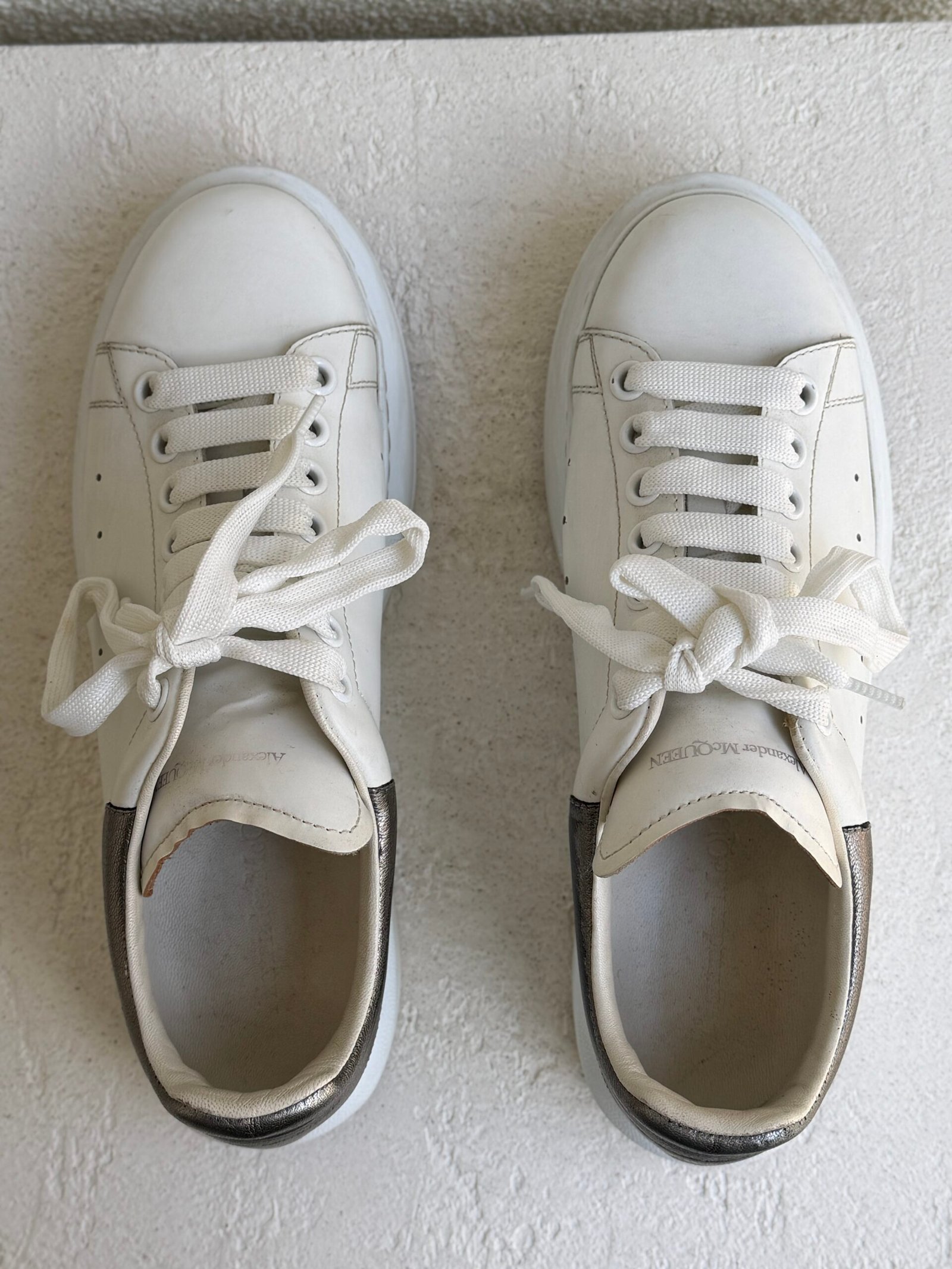 Alexander Mcqueen White Leather Oversized Sneakers - Image 11