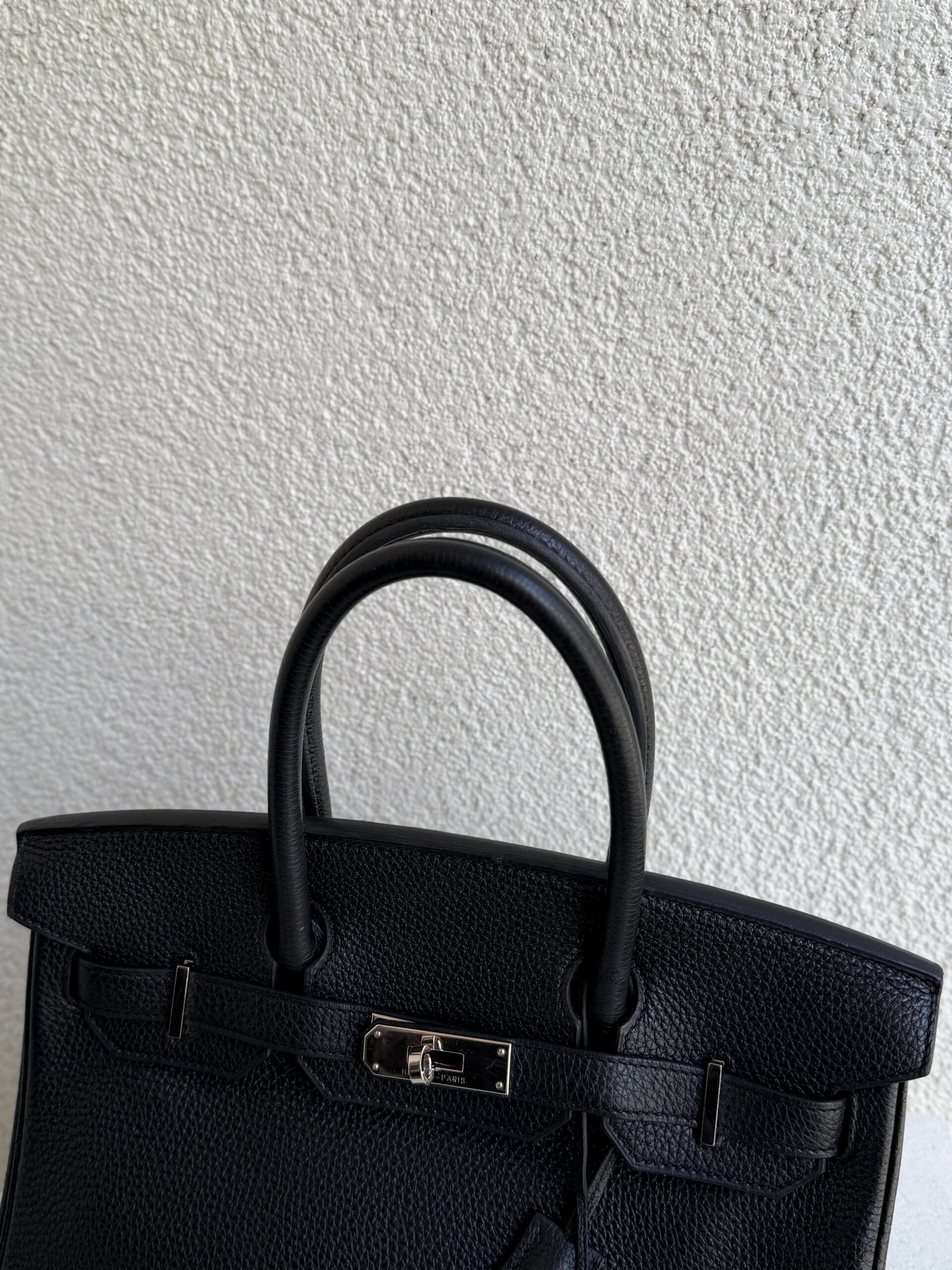 Hermes Birkin 30 Noir Clemence Leather PHW Handbag - Image 6