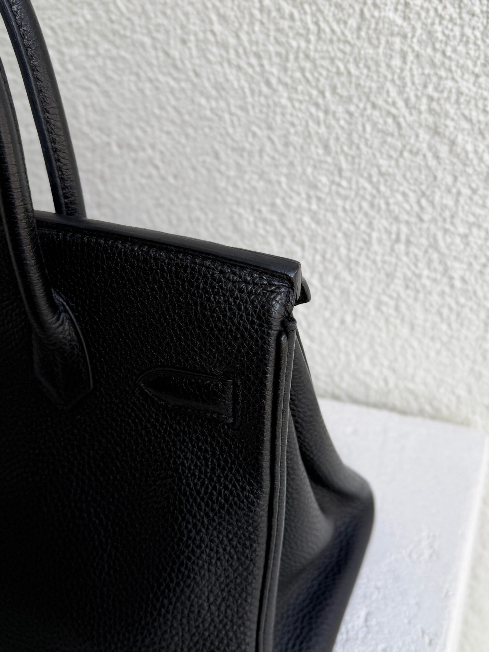 Hermes Birkin 30 Noir Clemence Leather PHW Handbag - Image 10
