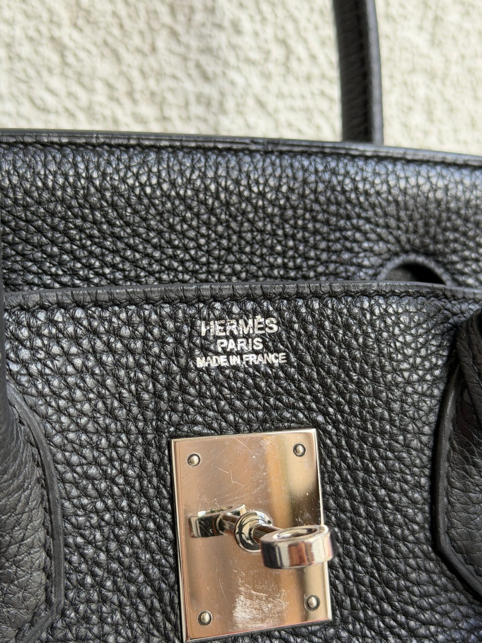 Hermes Birkin 30 Noir Clemence Leather PHW Handbag - Image 13