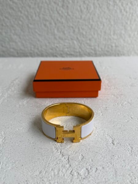Hermes Blanc Clic Clac H Bracelet