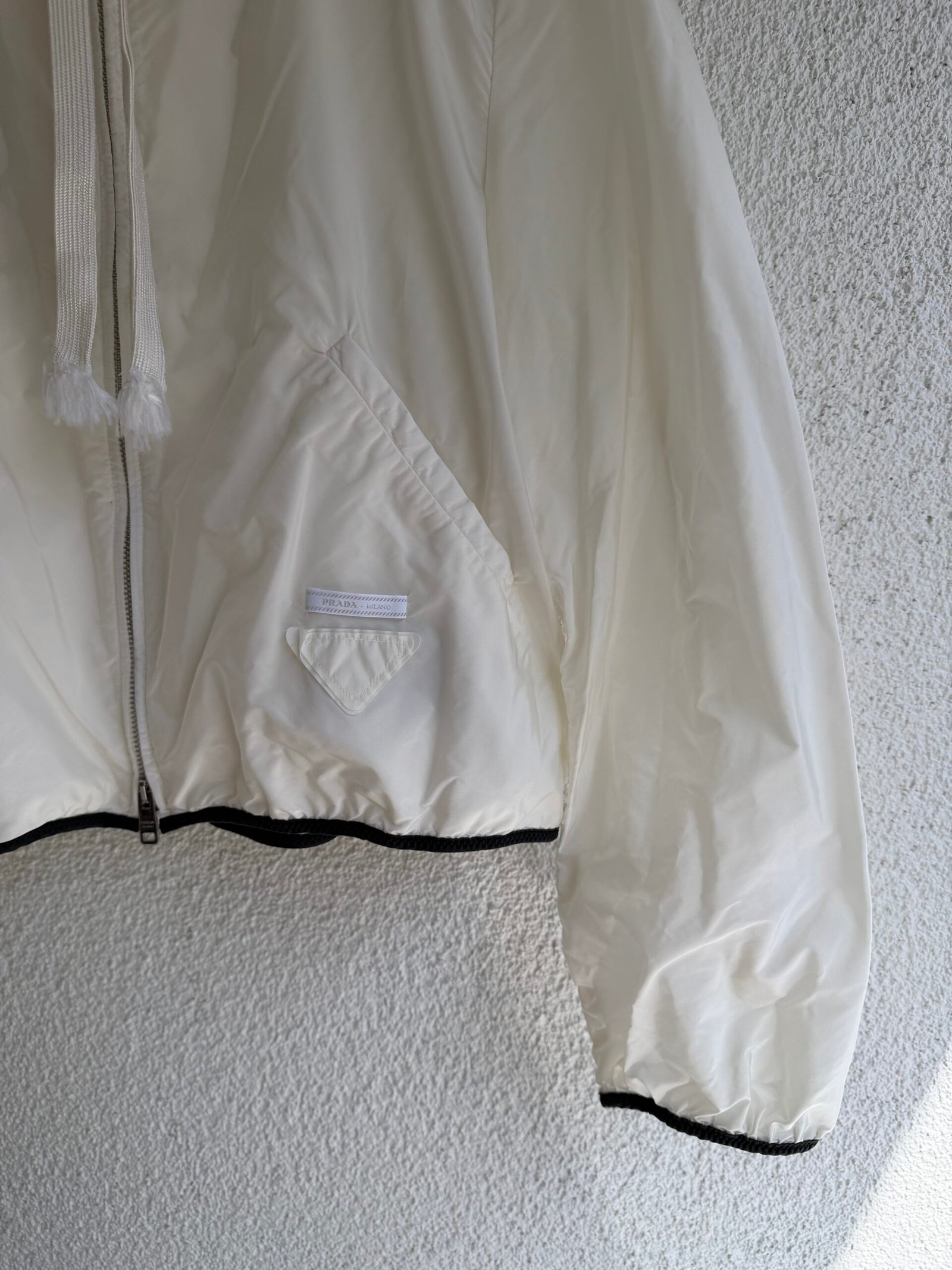 Prada Logo Ecru Raincoat - Image 3