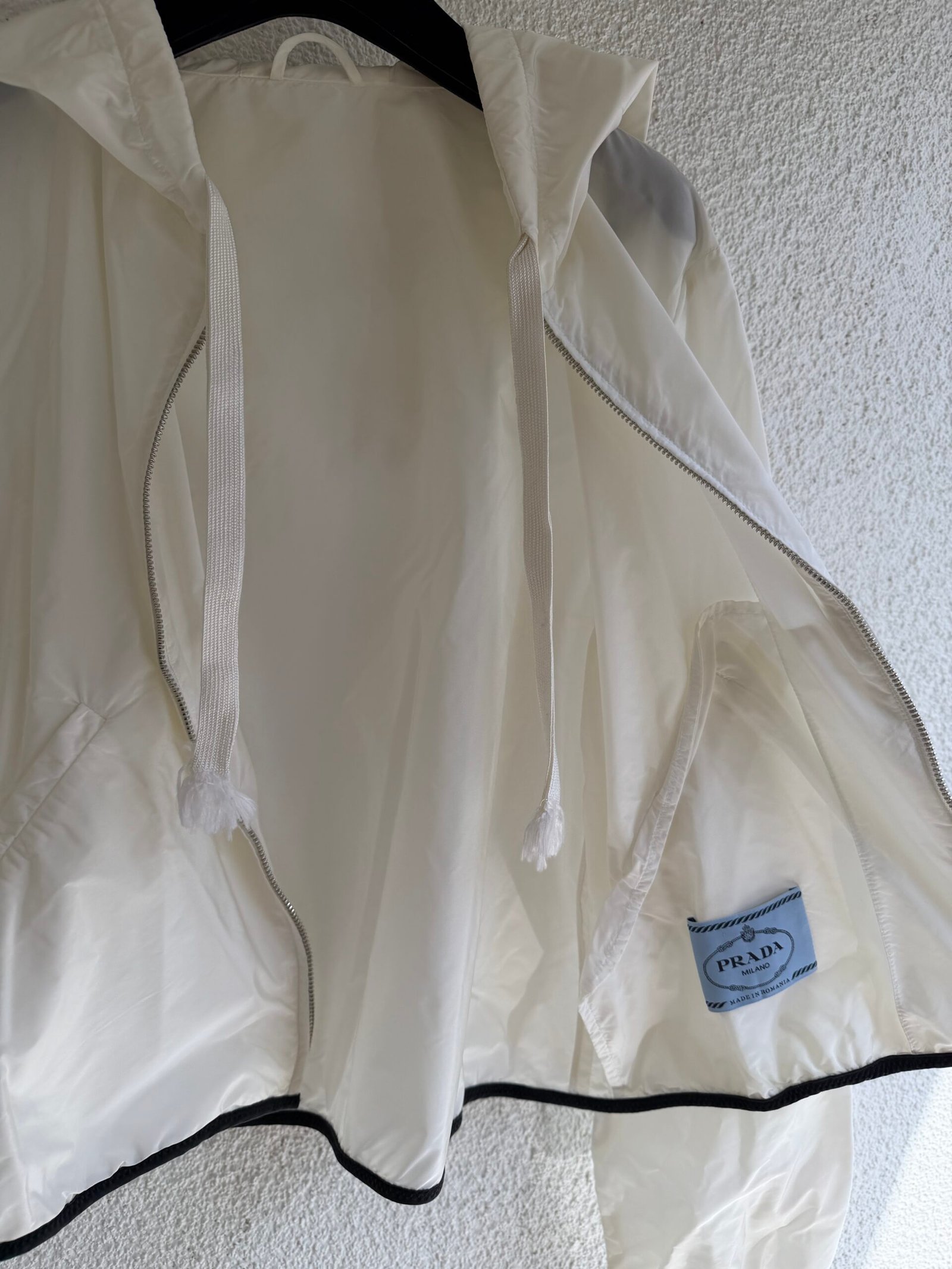 Prada Logo Ecru Raincoat - Image 8