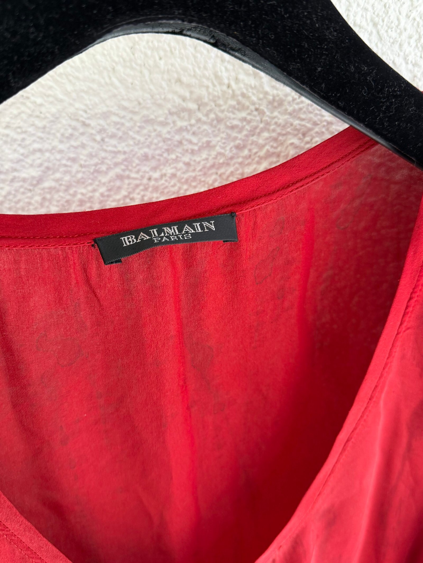 Balmain Red Silk Blouse - Image 5