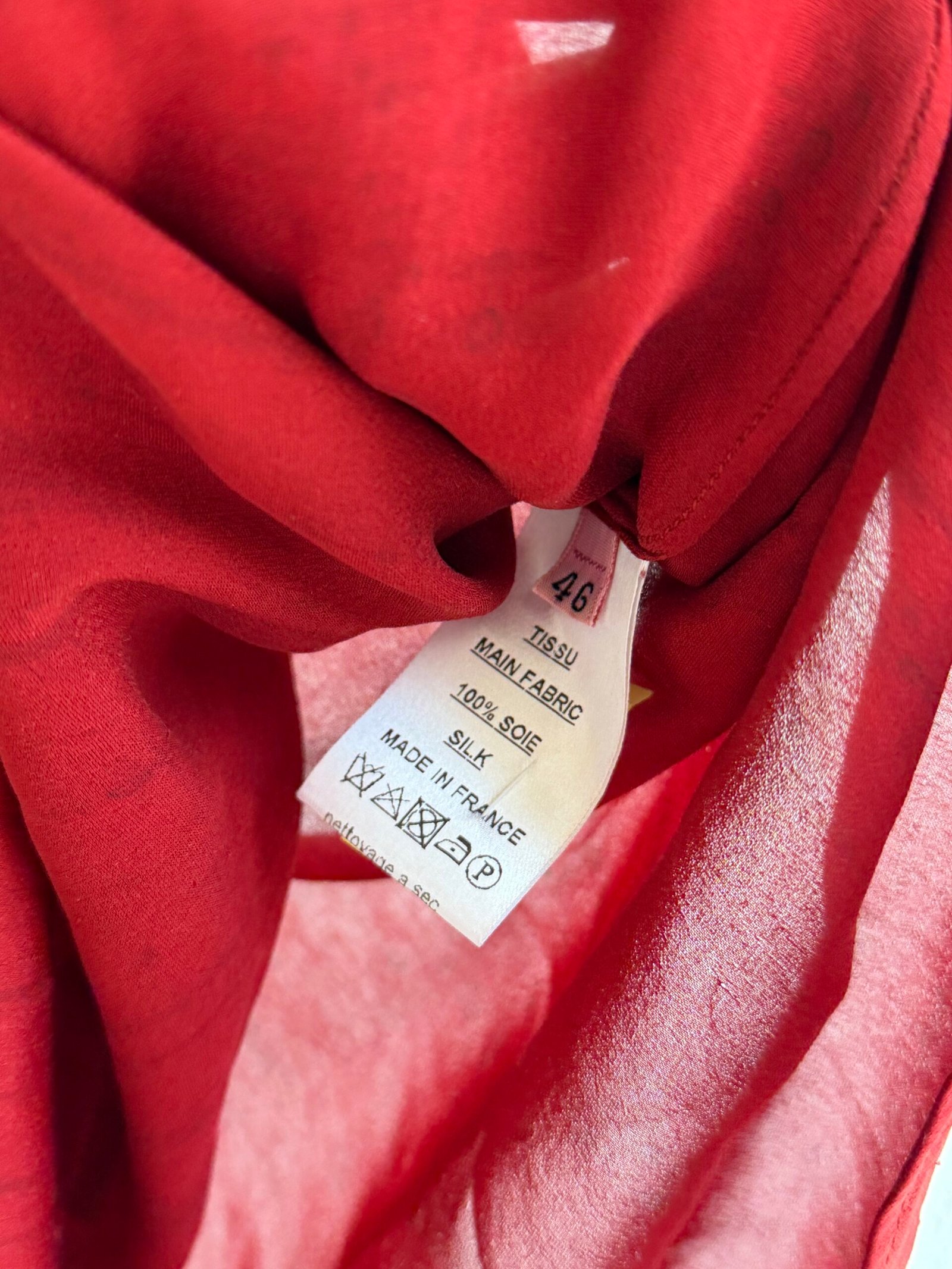 Balmain Red Silk Blouse - Image 6