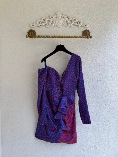 Self-portrait Polka Dot Satin Mini Dress