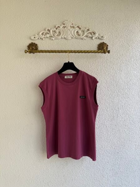 Miu Miu Sleeveless Cotton T-shirt