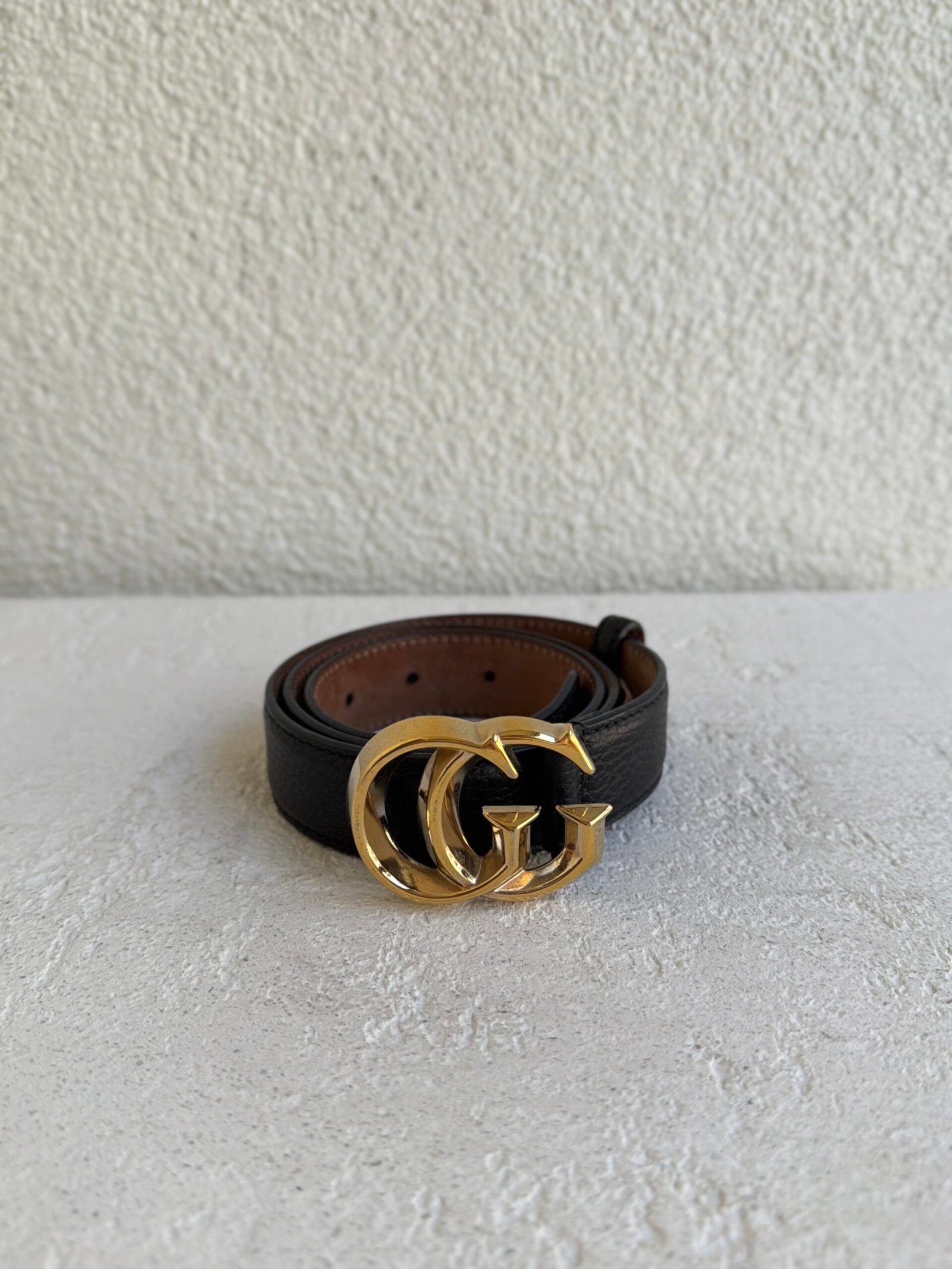 Gucci GG Buckle Leather Belt 80